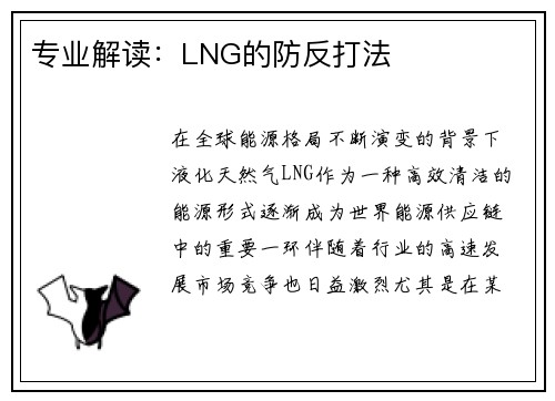 专业解读：LNG的防反打法